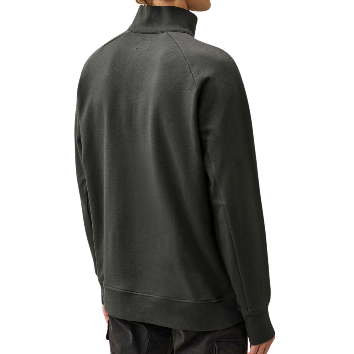 C.P. Company Diagonal Raised Fleece Lens Half Zip Sweatshirt - Raven