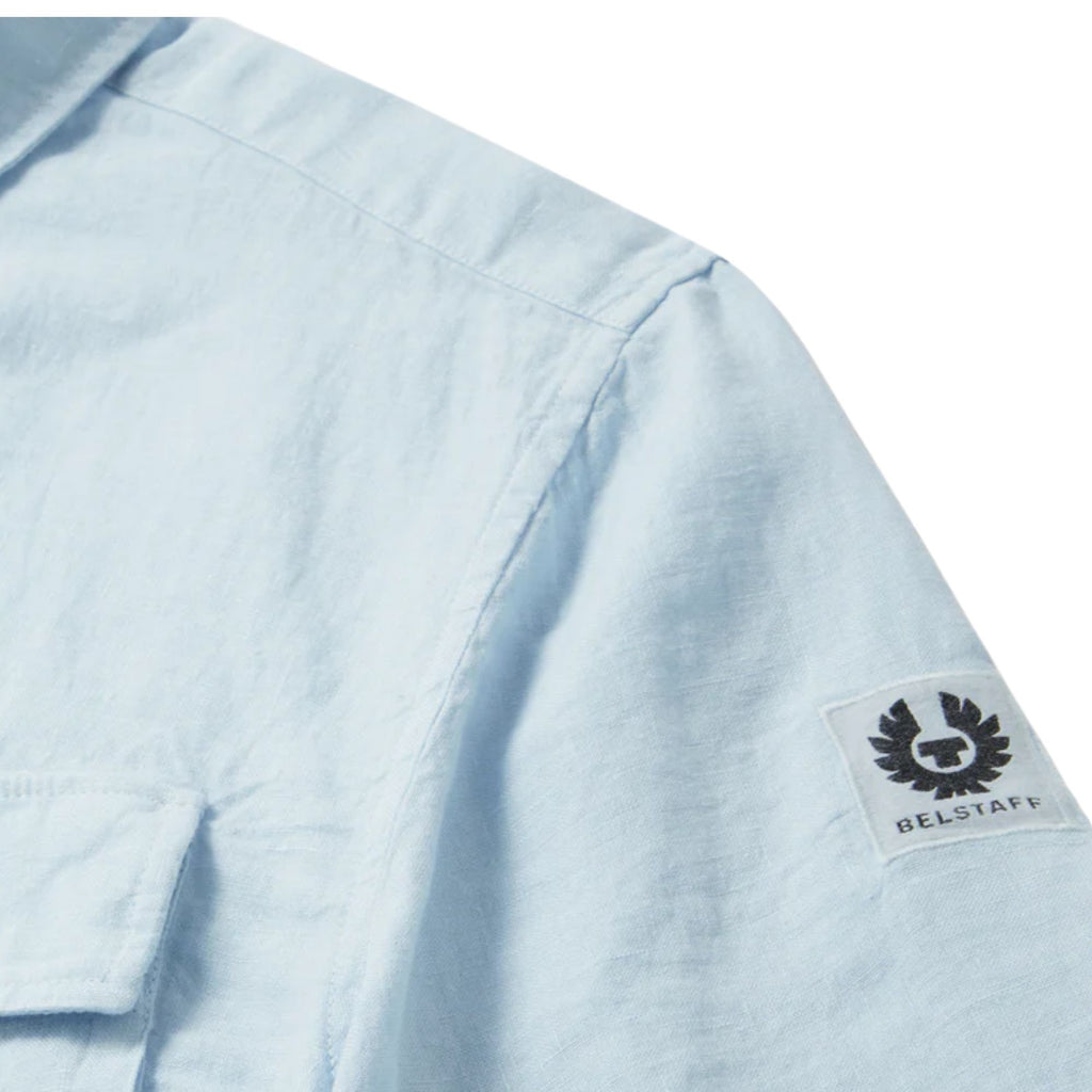 Belstaff Scale Short Sleeve Shirt - Sky Blue