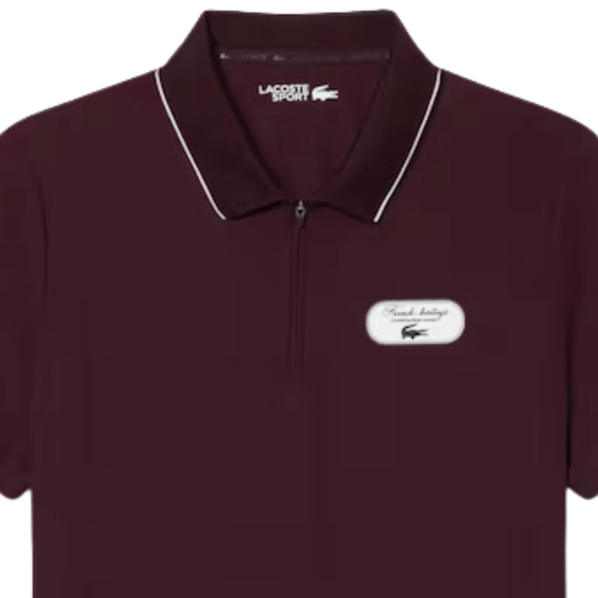Lacoste Ultra Dry Badge Accent Tennis Heritage Polo Shirt - Merlot