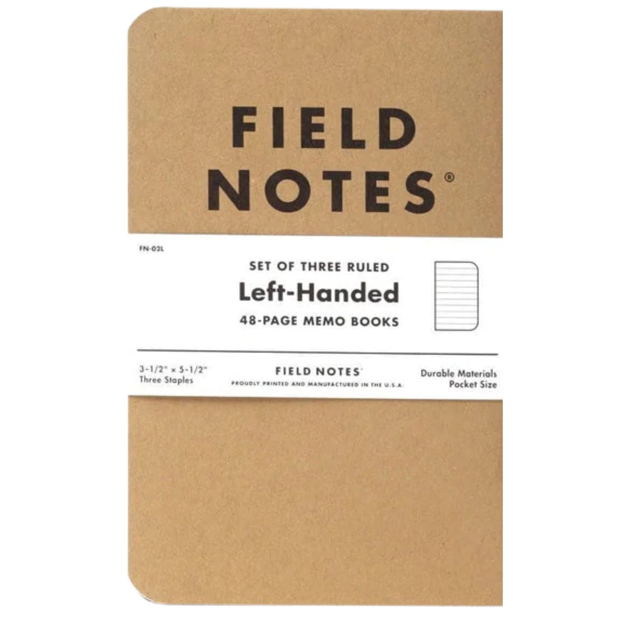 Field Notes 3 Pack Left Handed Memo Books - FN-02L – Stuarts London