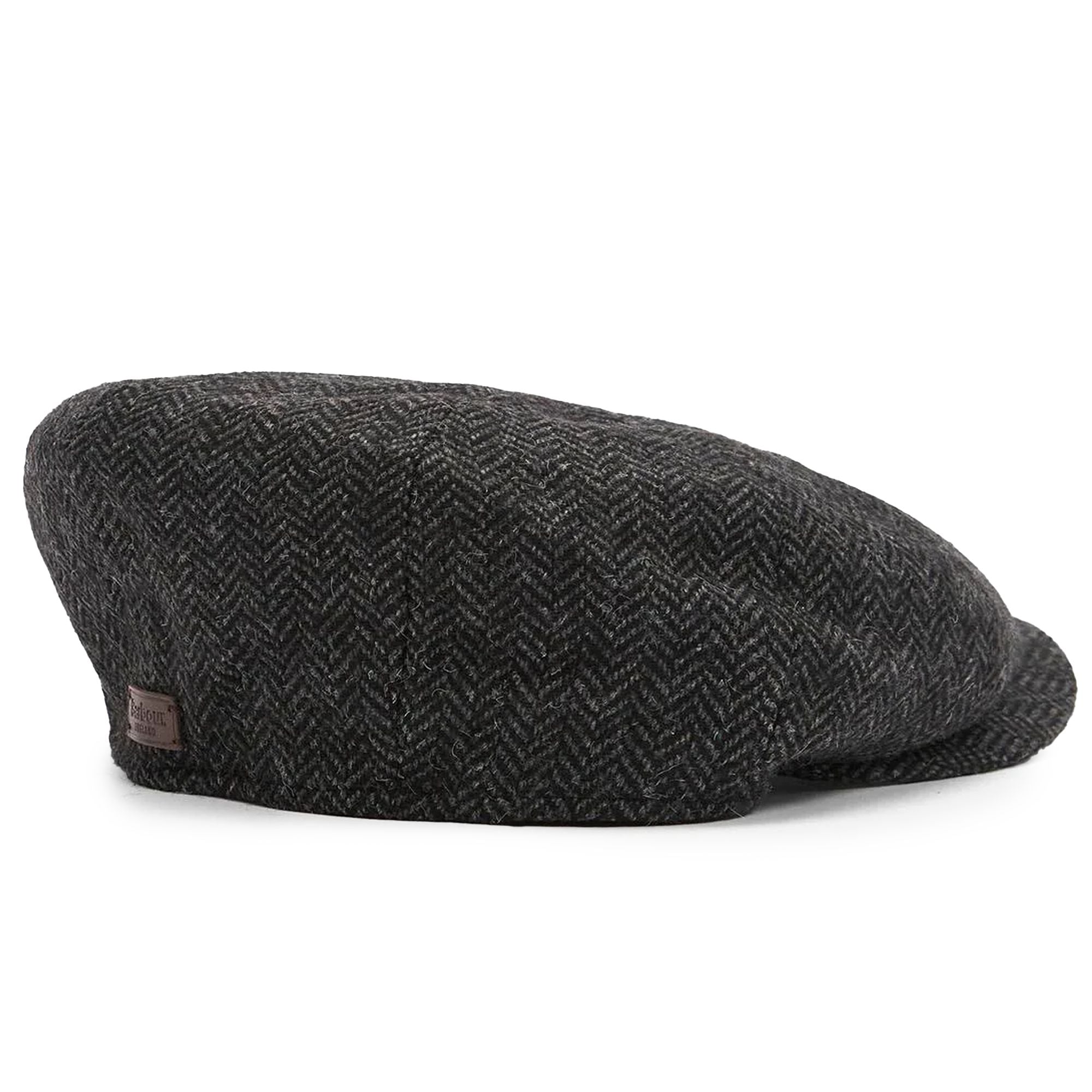 Barbour Fyne Tweed Baker Boy Cap - Charcoal Grey