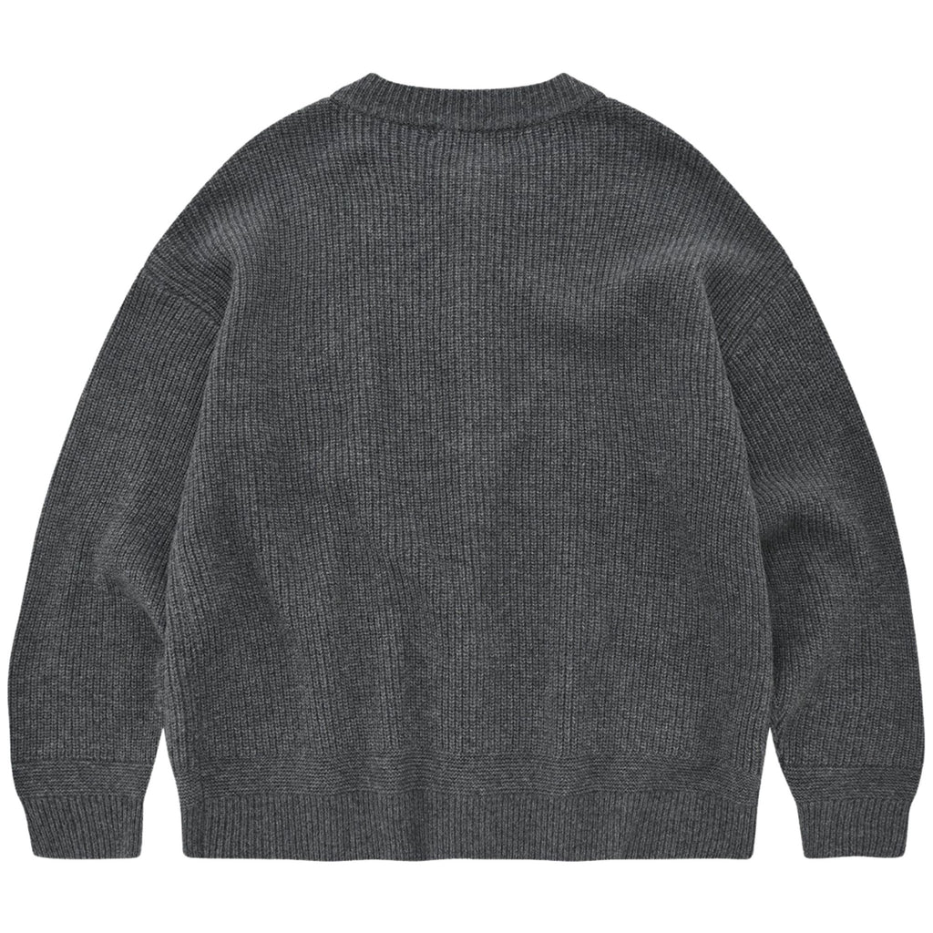 FrizmWORKS	Heavy Wool Round Cardigan - Dark Gray