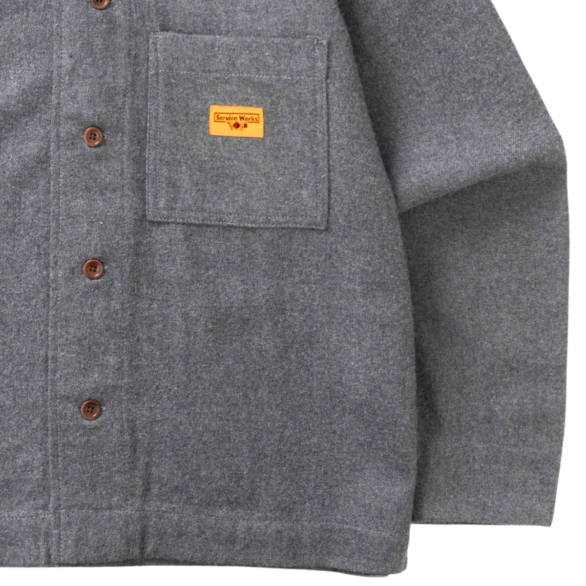 Service Works Flannel FOH Overshirt - Charcoal