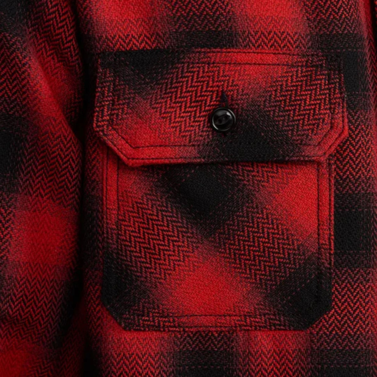 Naked and Famous Denim Trippy Ombre Plaid Work Shirt - Red