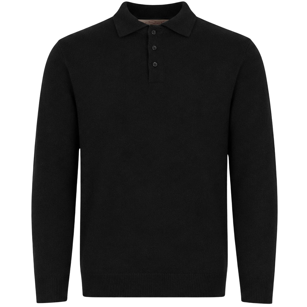 Stuarts London Mayfair Merino Polo - Black