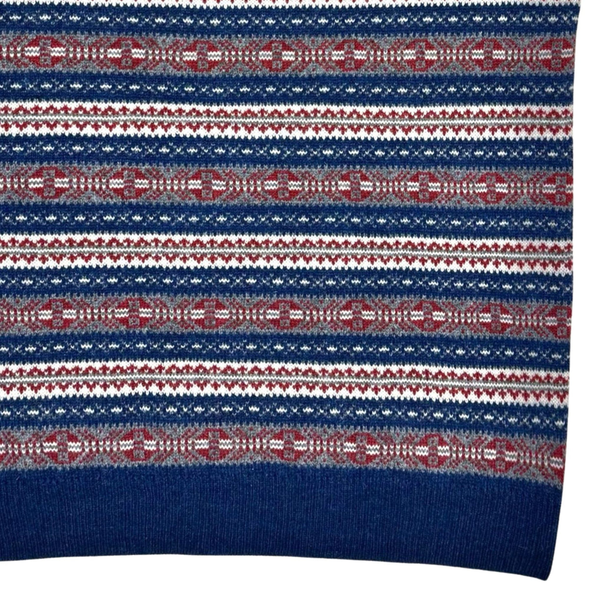 Real Hoxton Fair Isle V-Neck Slipover - New Navy