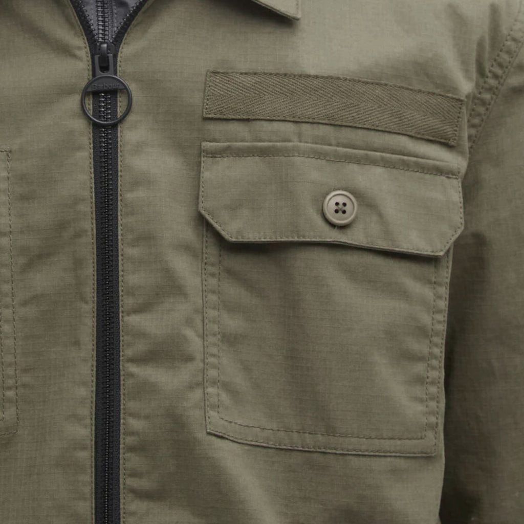 Barbour Crail Wax Ripstop Overshirt - Concrete
