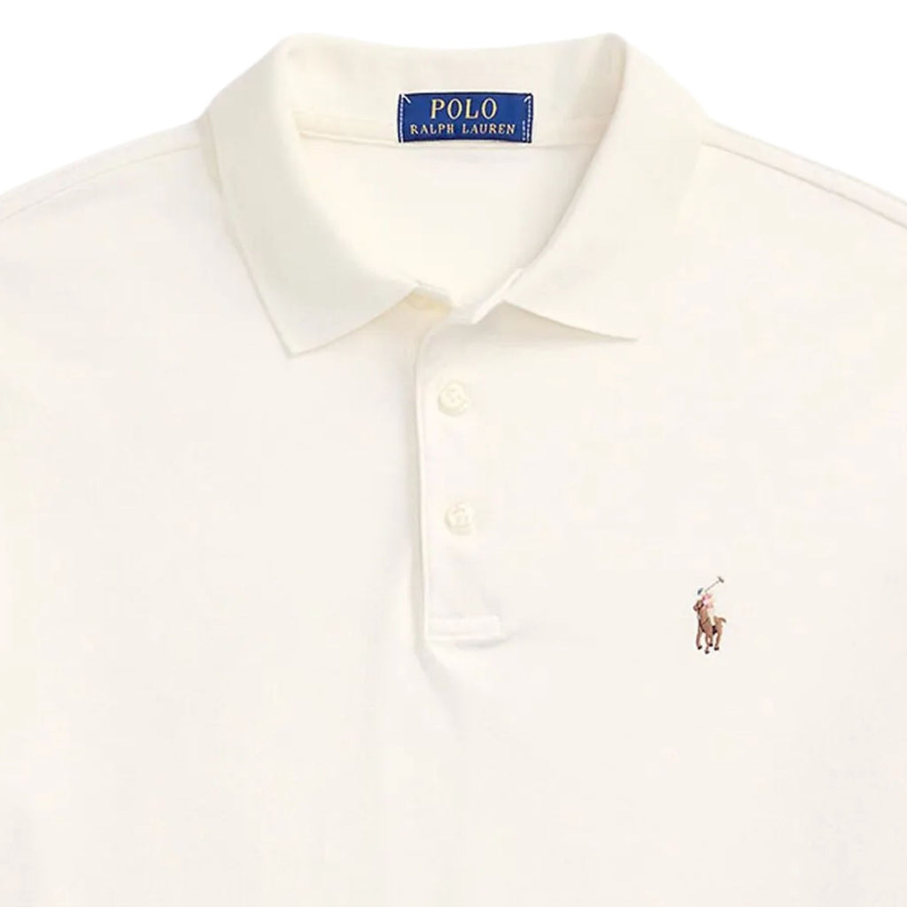 Polo Ralph Lauren Custom Slim Fit Soft Cotton Polo Shirt  - Cream