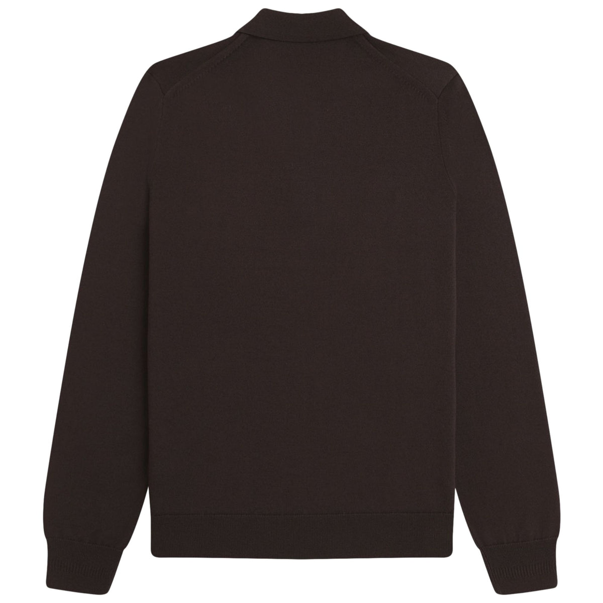 Fred Perry Long Sleeve Knitted Shirt - Rich Brown