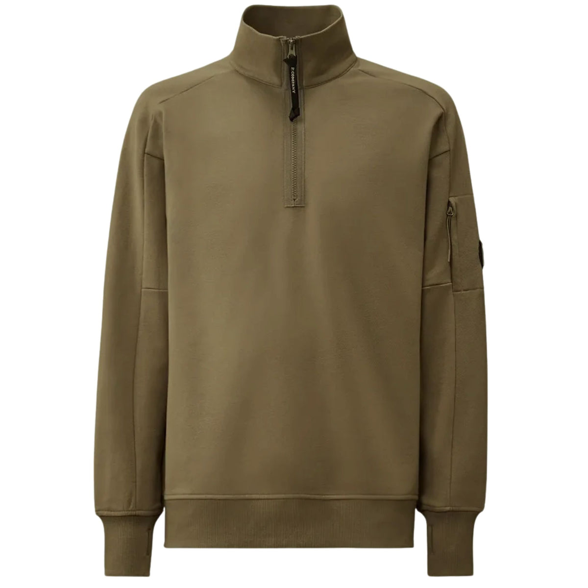C.P. Company Diagonal Raised Fleece Lens Half Zip Sweatshirt - Ermine