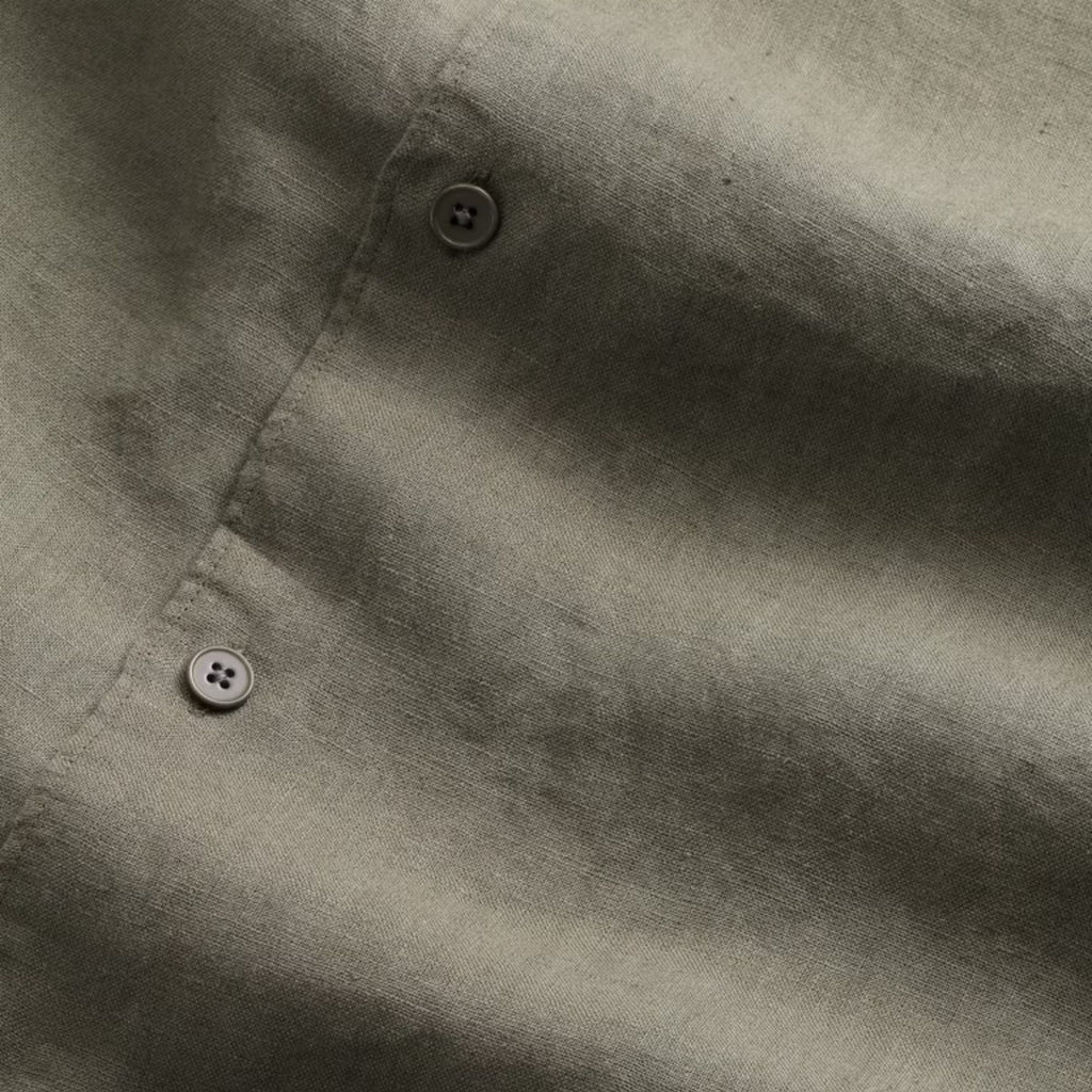 NN07 Enzo Classic Collar Linen Shirt - Capers