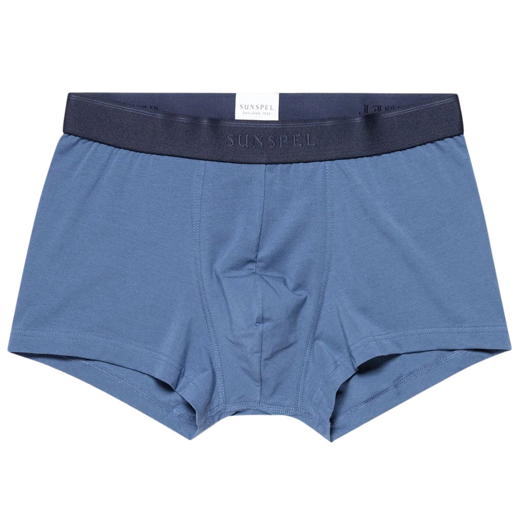 Sunspel Stretch Cotton Trunks - Atlantic Blue