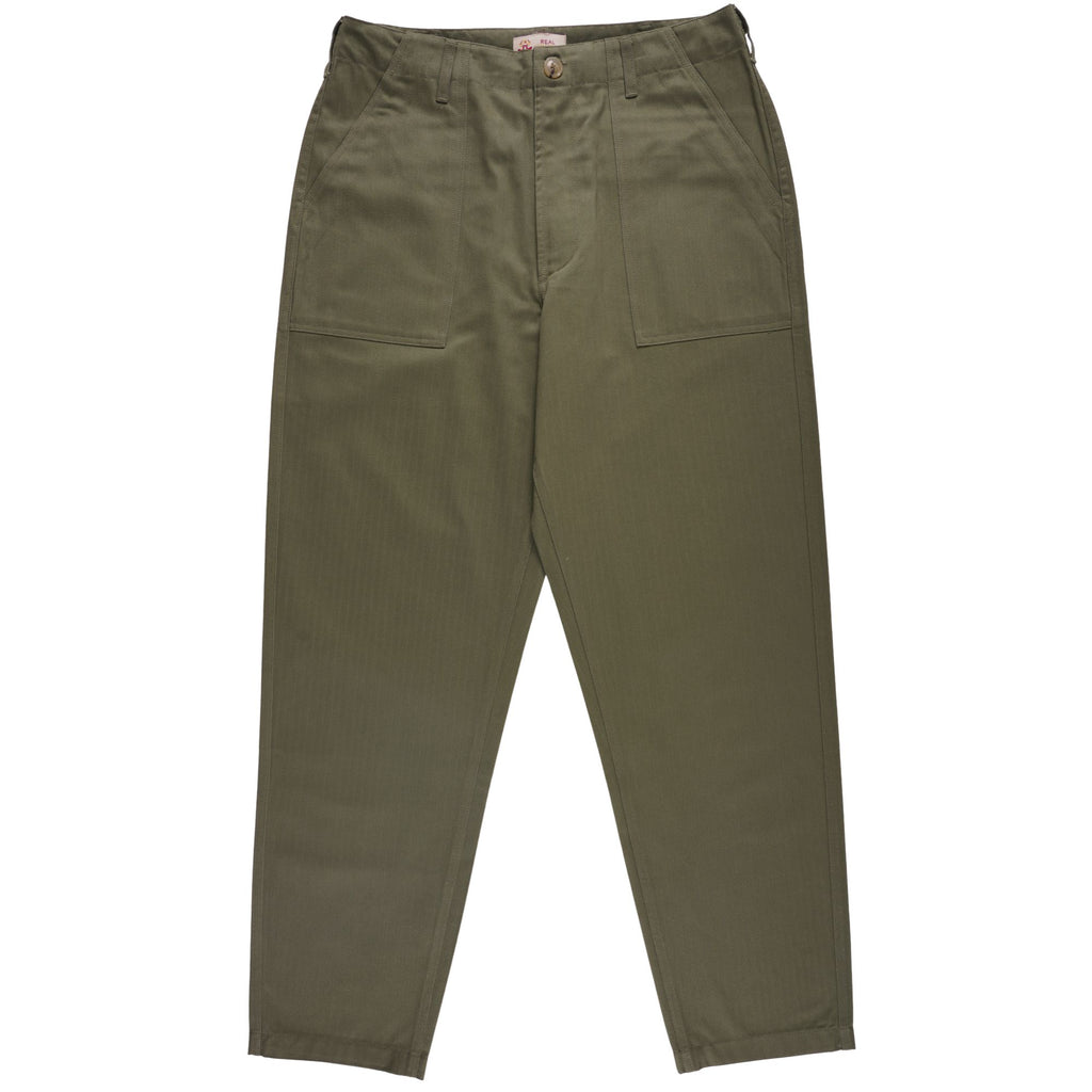 Real Hoxton Fatigue Pants -  Herringbone Jungle Green