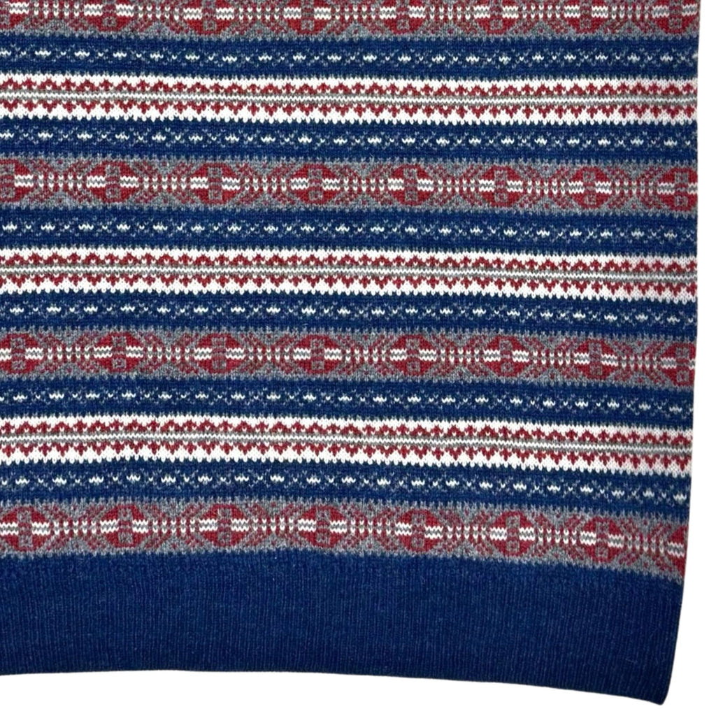 Real Hoxton Fair Isle V-Neck Slipover - New Navy