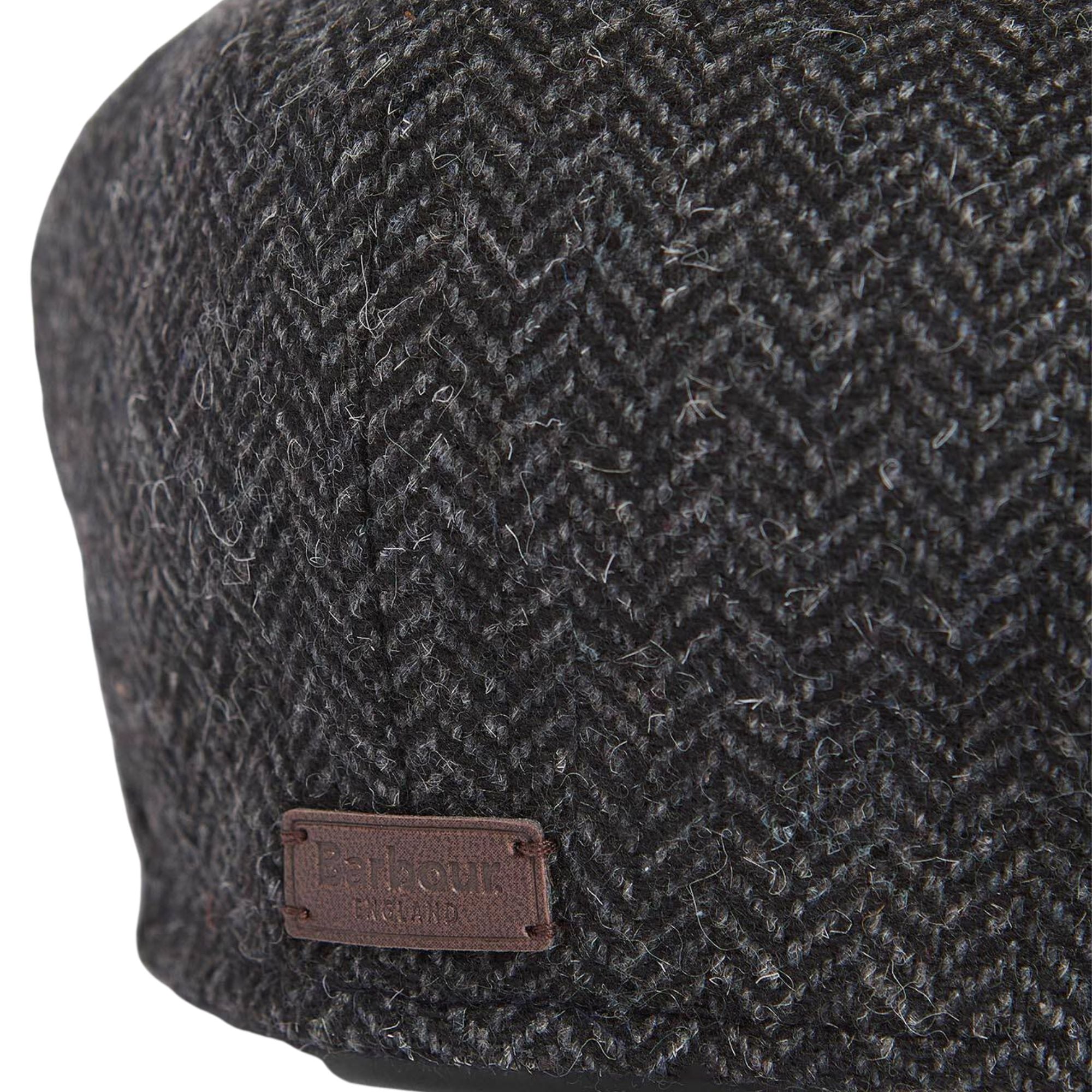 Barbour Fyne Tweed Baker Boy Cap - Charcoal Grey