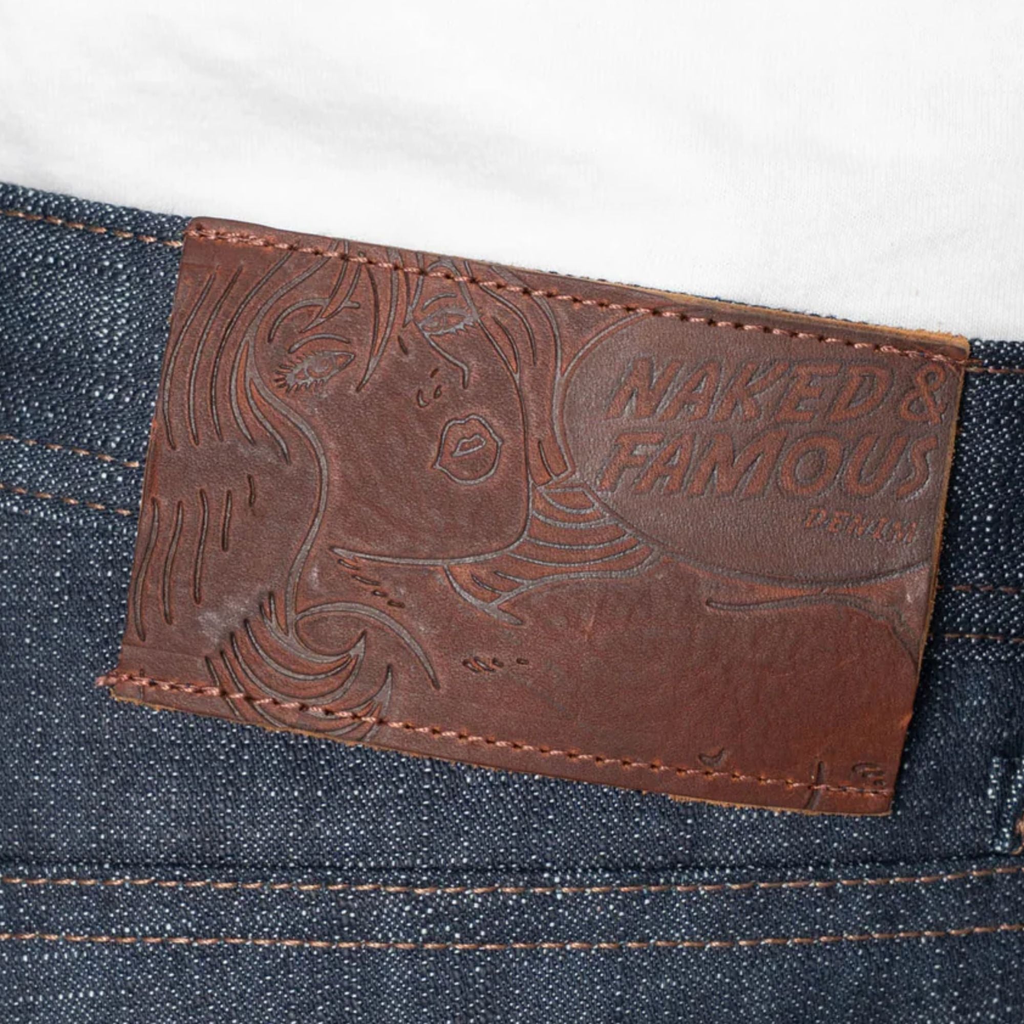 Naked and Famous Denim Weird Guy Greencast Stretch Selvedge