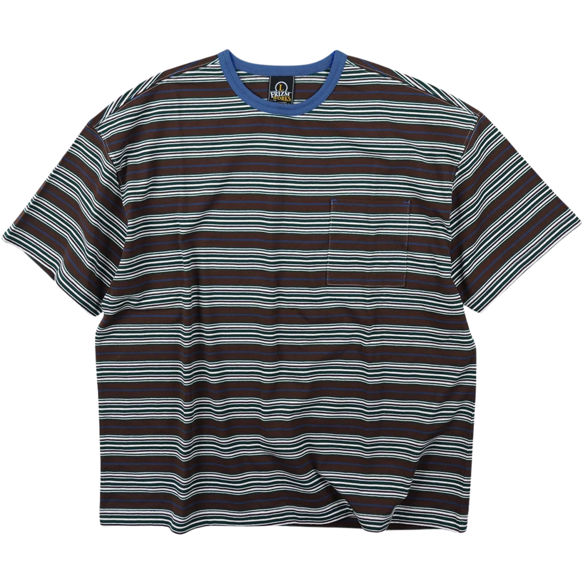 FrizmWORKS Horizon Stripe Half T-Shirt - Brown – Stuarts London