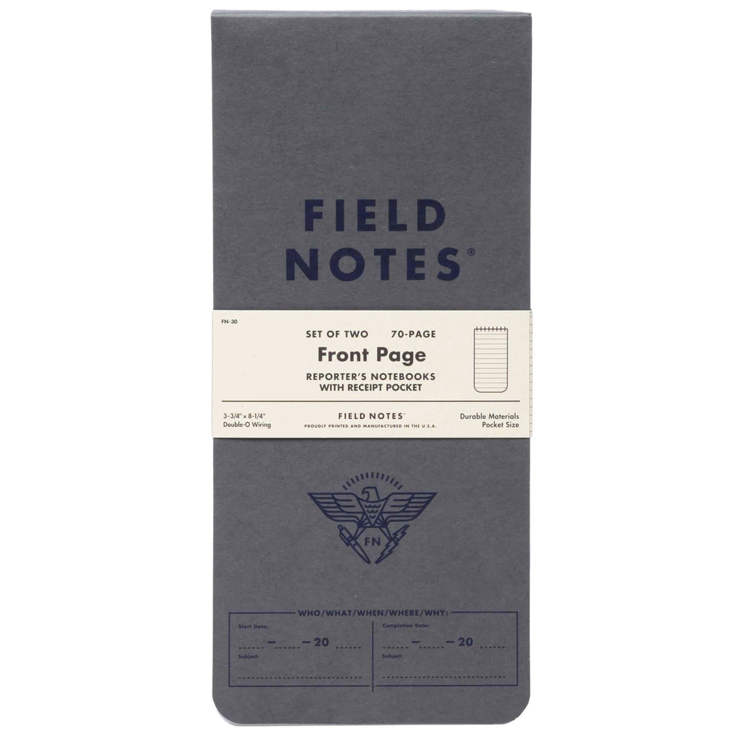 Field Notes Front Page Reporters Notebook