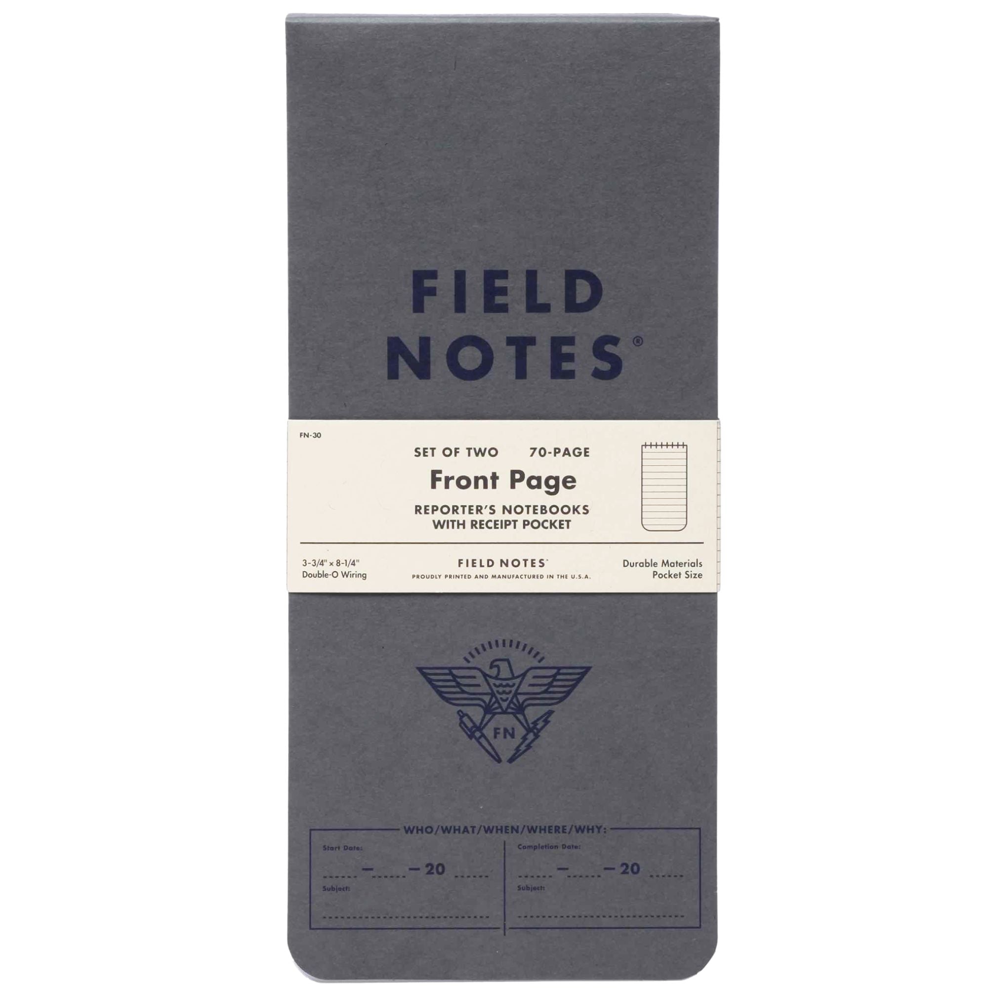 Field Notes Front Page Reporters Notebook