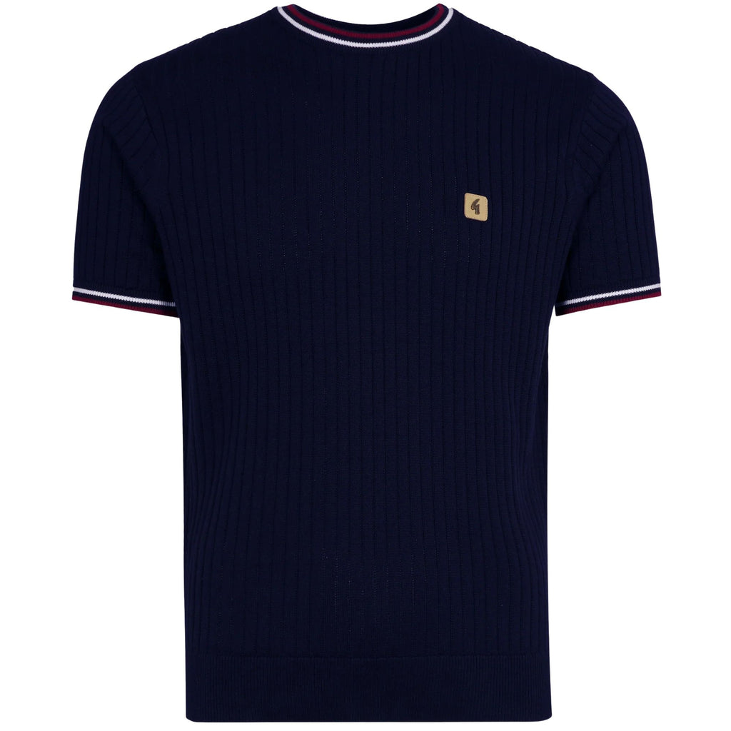 Gabicci Vintage Santino Knit T-Shirt - Navy