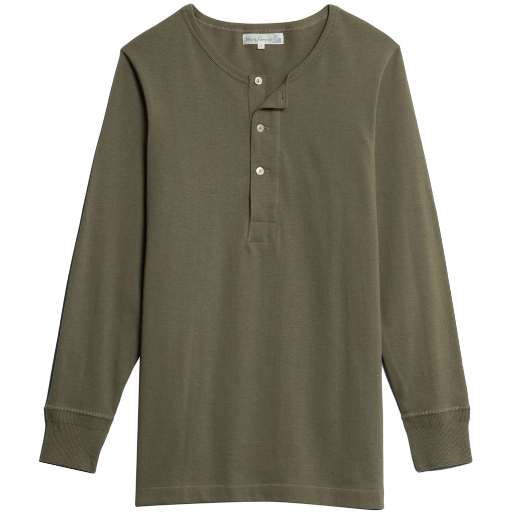 Henley Long Sleeve T-Shirt - Army Green